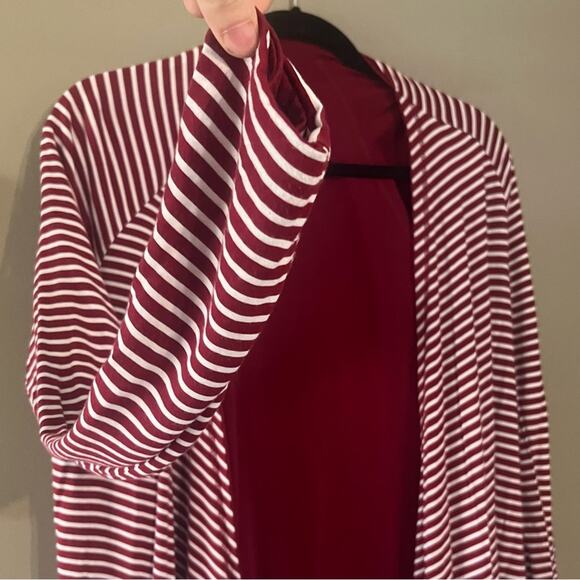 Market Spruce Women's Bold Red Reversible Waterfall Open Front Cardigan, Medium - Picture 6 of 8